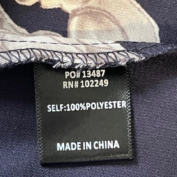 Anthropologie Skies are Blue Navy Boho Peasant Floral Print Bell Sleeves Top Sm - Picture 11 of 11